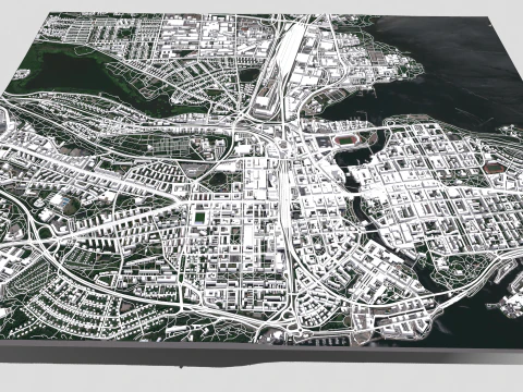 Paisagem urbana de Tampere, Finl&acirc;ndia Modelo 3D