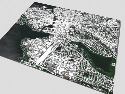 Paisagem urbana de Tampere, Finl&acirc;ndia Modelo 3D
