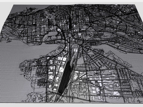 Paisagem urbana de Tampere, Finl&acirc;ndia Modelo 3D