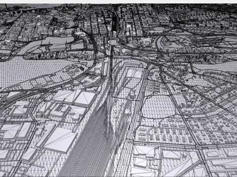 Cityscape Tampere Finland Modèle 3D
