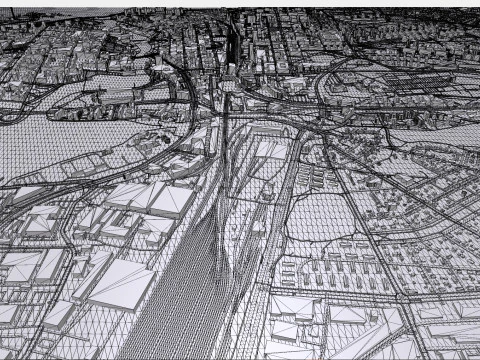Paisagem urbana de Tampere, Finl&acirc;ndia Modelo 3D