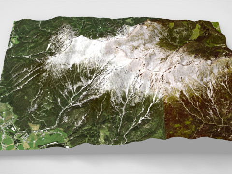 Mountain landscape Loferer Steinberg Austria 3D Model