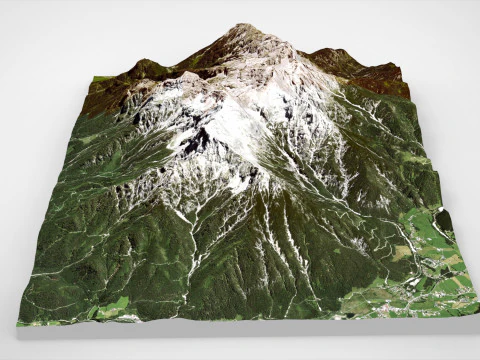 Mountain landscape Loferer Steinberg Austria 3D Model