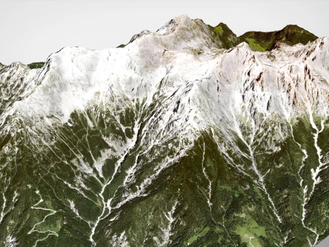 Mountain landscape Loferer Steinberg Austria 3D Model