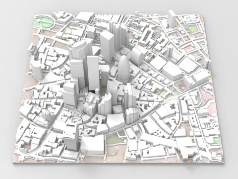 Городской пейзаж Лондона Великобритания фрагмент города 3D Модель