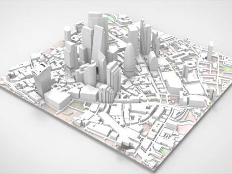 Cityscape London Great Britain fragment city Modelo 3D