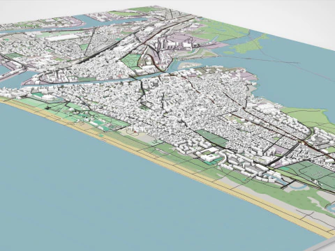 Cityscape Liepaja Latvia 3D Model