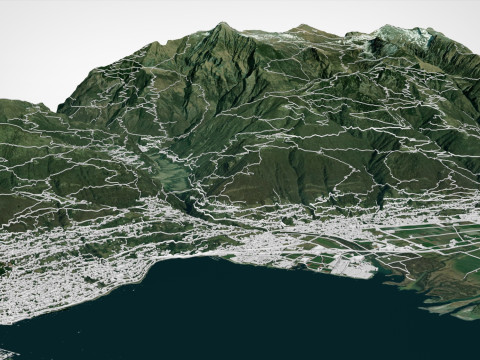 Cityscape Verzasca Switzerland 3Dモデル