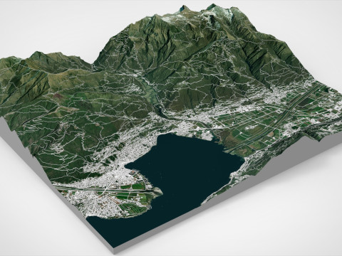 Cityscape Verzasca Switzerland 3Dモデル