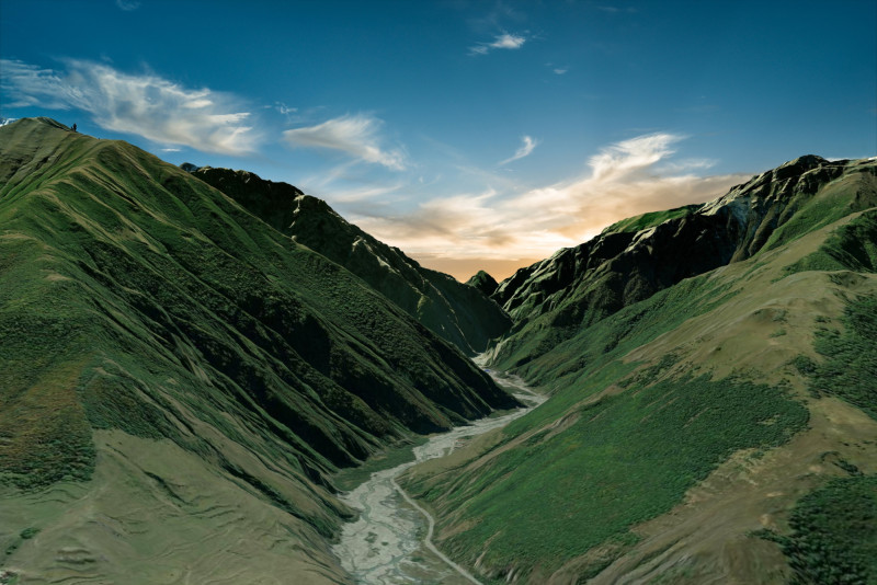 Mountain landscape Upper and Lower Lars 3D Model .c4d .max .obj .3ds .fbx .stl .blend 