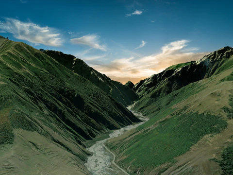 G&oacute;rski krajobraz G&oacute;rny i Dolny Lars Model 3D