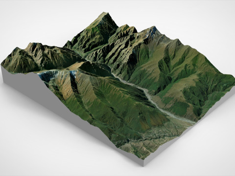 Mountain landscape Upper and Lower Lars 3D Model