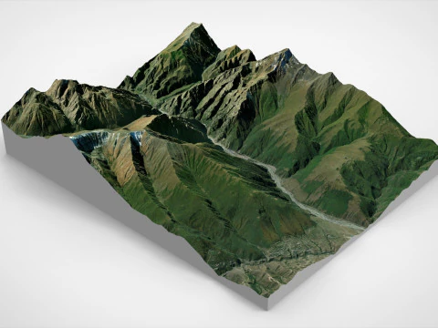 Mountain landscape Upper and Lower Lars 3D Model