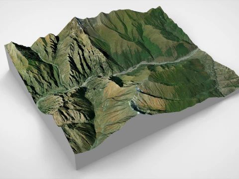 Mountain landscape Upper and Lower Lars 3D Model