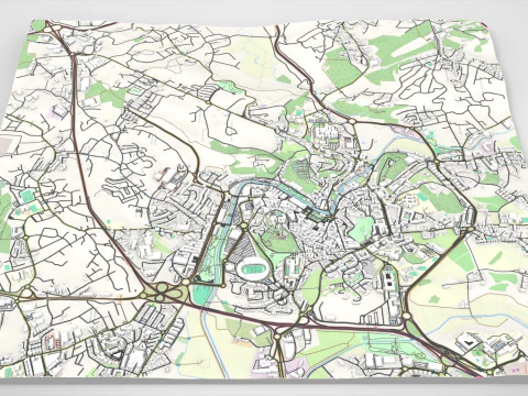 Paisagem urbana Leiria Portugal Modelo 3D