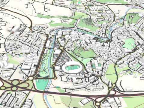 Paisagem urbana Leiria Portugal Modelo 3D