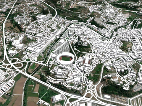 Paisagem urbana Leiria Portugal Modelo 3D