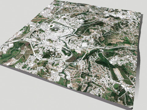 Paisagem urbana Leiria Portugal Modelo 3D