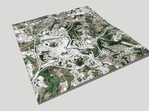 Paisagem urbana Leiria Portugal Modelo 3D