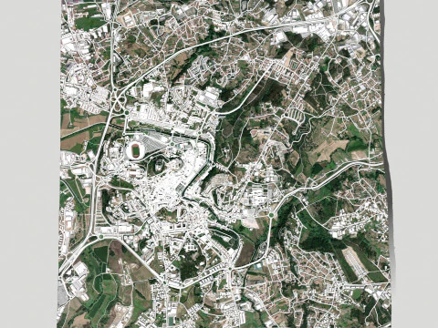Paisagem urbana Leiria Portugal Modelo 3D