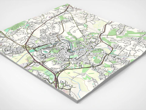 Paisagem urbana Leiria Portugal Modelo 3D