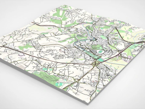 Paisagem urbana Leiria Portugal Modelo 3D