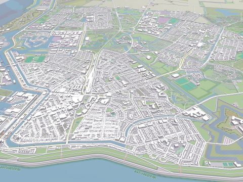 Cityscape Den Helder Netherlands 3D Model