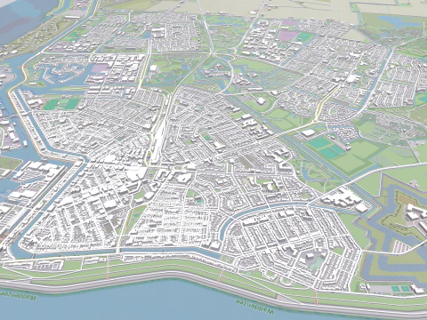 Cityscape Den Helder Netherlands 3D Model