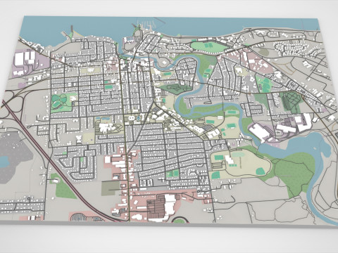 Cityscape Plattsburgh Clinton County New York United States 3D 모델