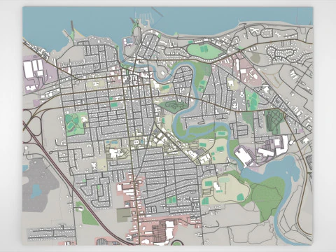 Paisagem urbana Plattsburgh Condado de Clinton Nova Iorque Estados Unidos Modelo 3D