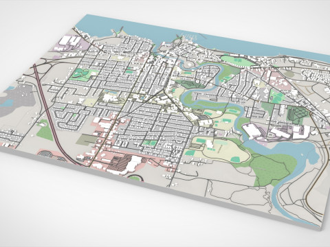 Cityscape Plattsburgh Clinton County New York United States 3D 모델