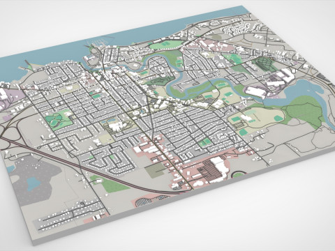Cityscape Plattsburgh Clinton County New York United States 3D 모델