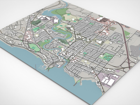 Cityscape Plattsburgh Clinton County New York United States 3D 모델