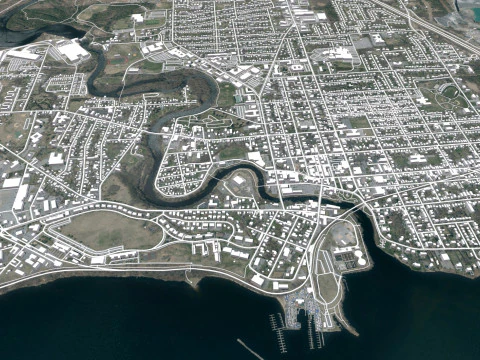 Paisagem urbana Plattsburgh Condado de Clinton Nova Iorque Estados Unidos Modelo 3D