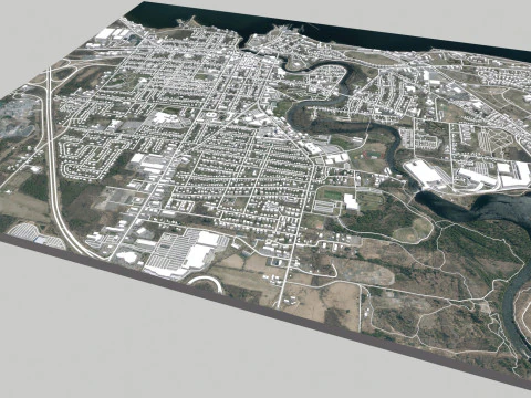 Paisagem urbana Plattsburgh Condado de Clinton Nova Iorque Estados Unidos Modelo 3D