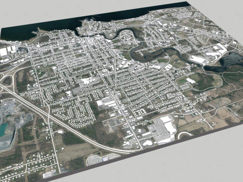 Paisagem urbana Plattsburgh Condado de Clinton Nova Iorque Estados Unidos Modelo 3D