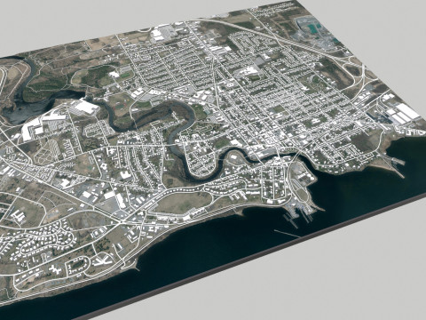 Cityscape Plattsburgh Clinton County New York United States 3D 모델