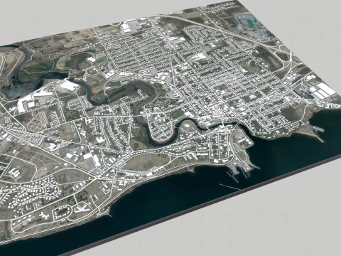 Paisagem urbana Plattsburgh Condado de Clinton Nova Iorque Estados Unidos Modelo 3D