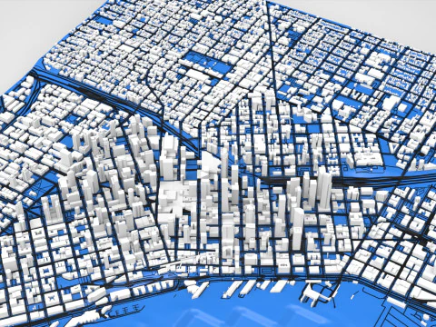 Cityscape Seattle Washington USA 3D Model