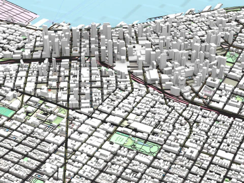 Cityscape Seattle Washington USA 3D Model