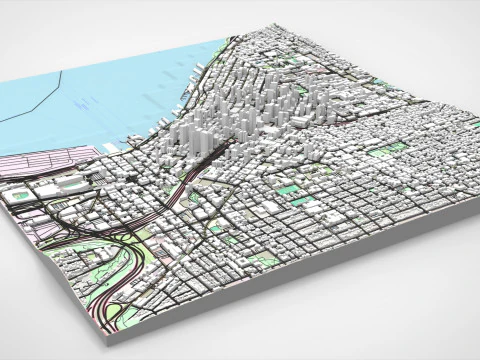 Cityscape Seattle Washington USA 3D Model