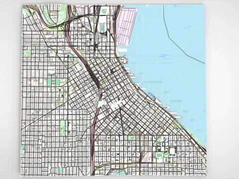 Cityscape Seattle Washington USA 3D Model