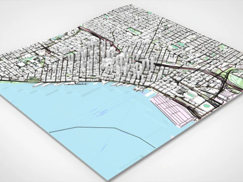 Cityscape Seattle Washington USA 3D Model