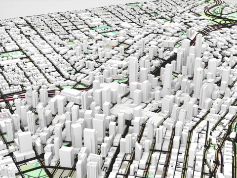 Cityscape Seattle Washington USA 3D Model