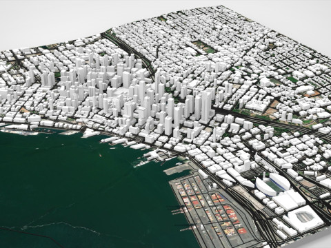 Cityscape Seattle Washington USA Modelo 3D