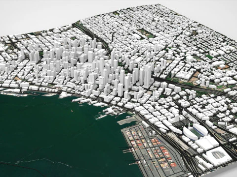 Cityscape Seattle Washington USA 3D Model