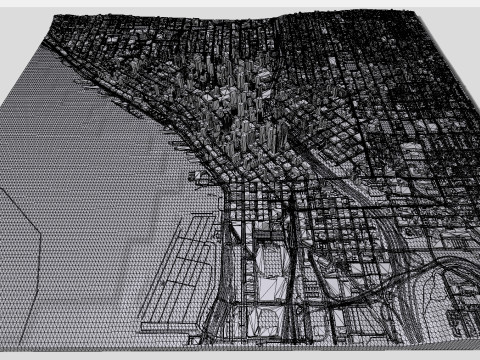 Cityscape Seattle Washington USA Modelo 3D