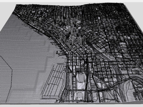 Cityscape Seattle Washington USA 3D Model
