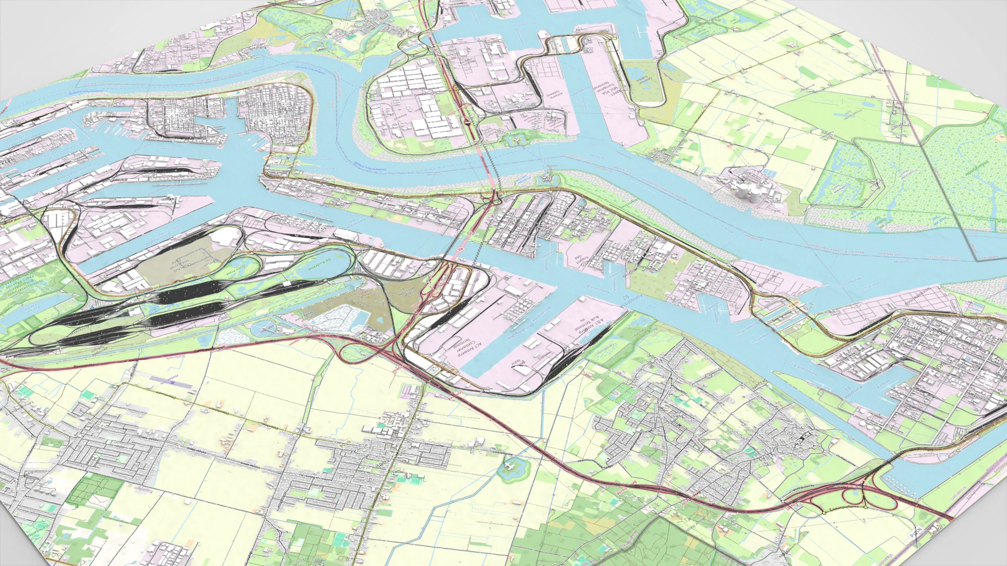Port of Antwerpen Belgium 3D Model .c4d .max .obj .3ds .fbx .stl .blend 