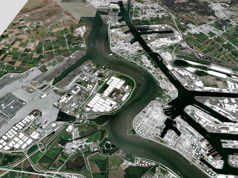 Port of Antwerpen Belgium Model 3D